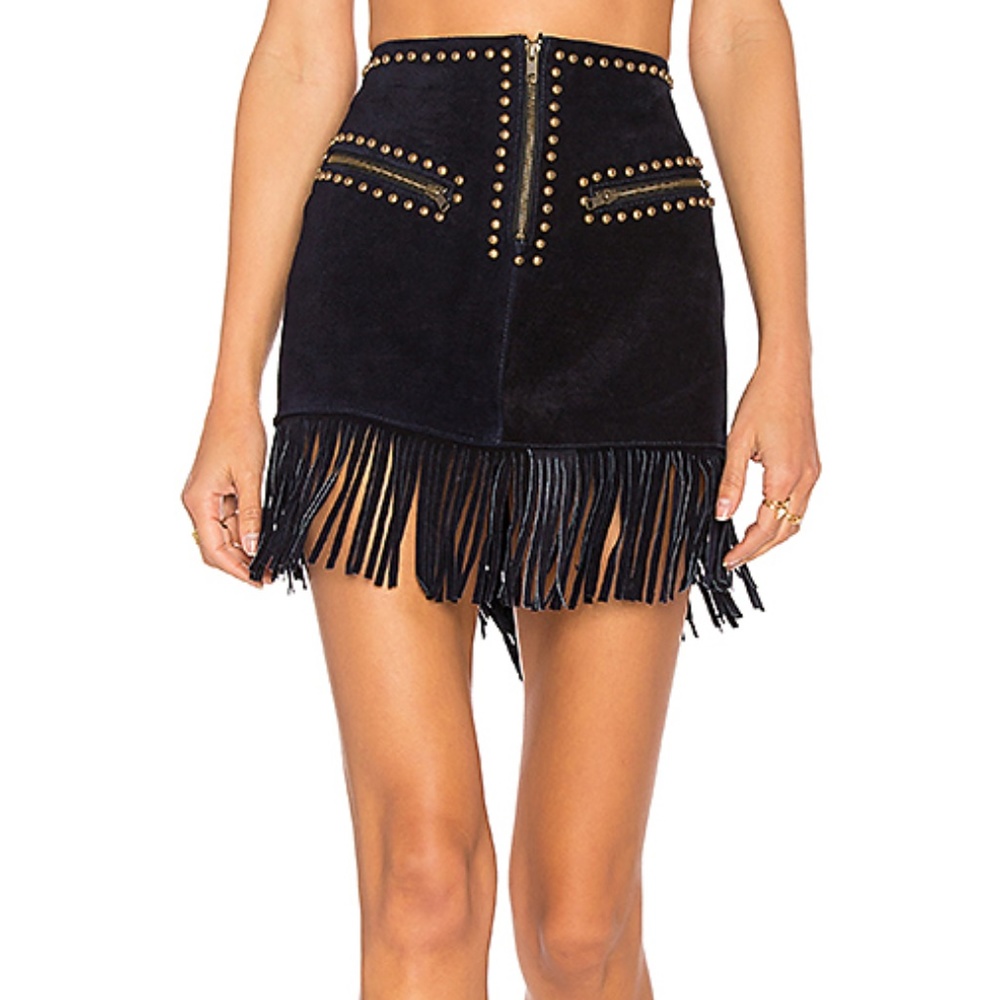 UNDERSTATED LEATHER Hold Your Horses skirt, Ink XS